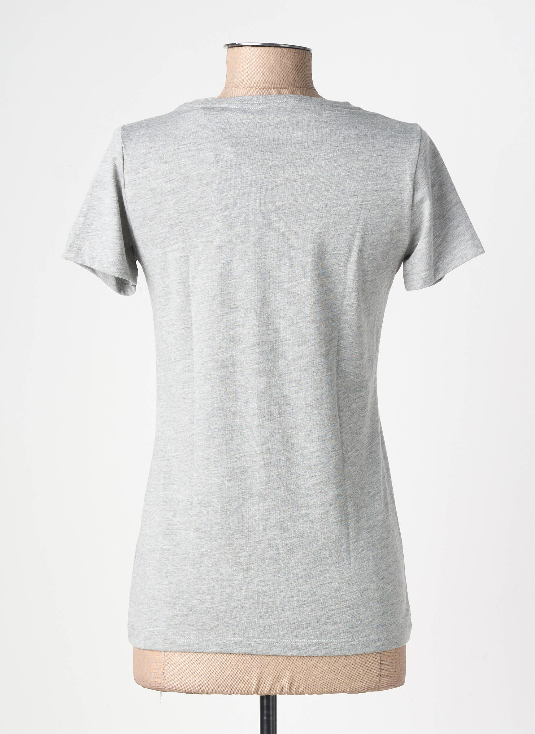 T-shirt sérigraphie floquée manches courtes gris PEPE JEANS femme