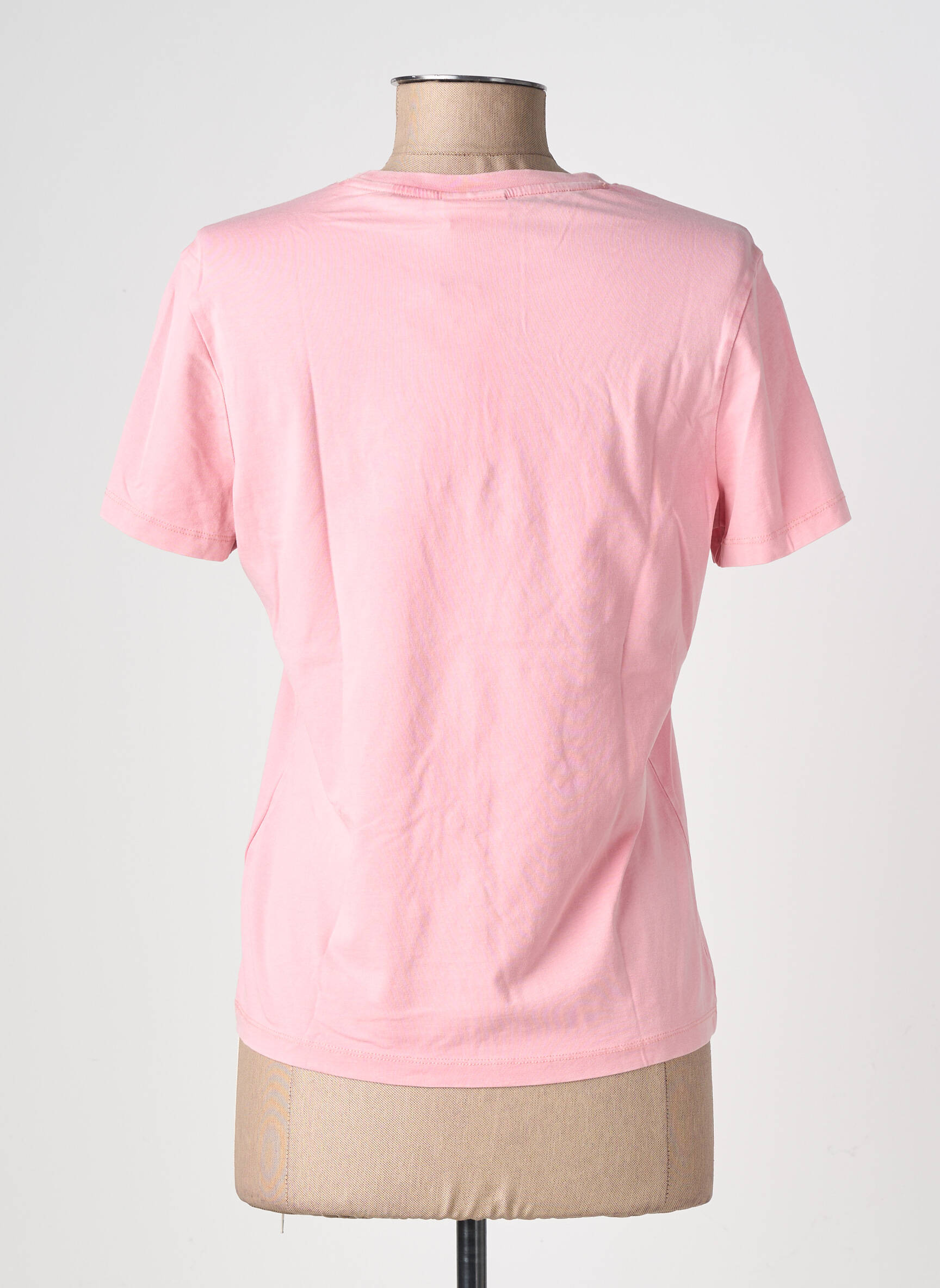 T-shirt sérigraphie avec strass manches courtes rose DESIGUAL femme