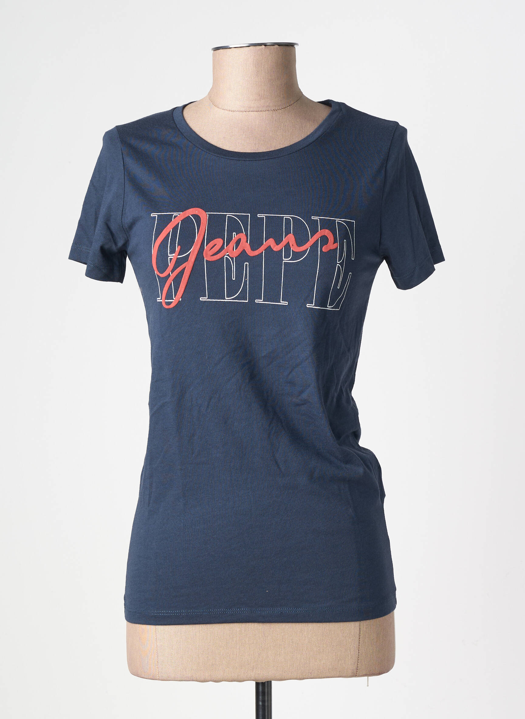 T-shirt sérigraphie manches courtes bleu PEPE JEANS femme