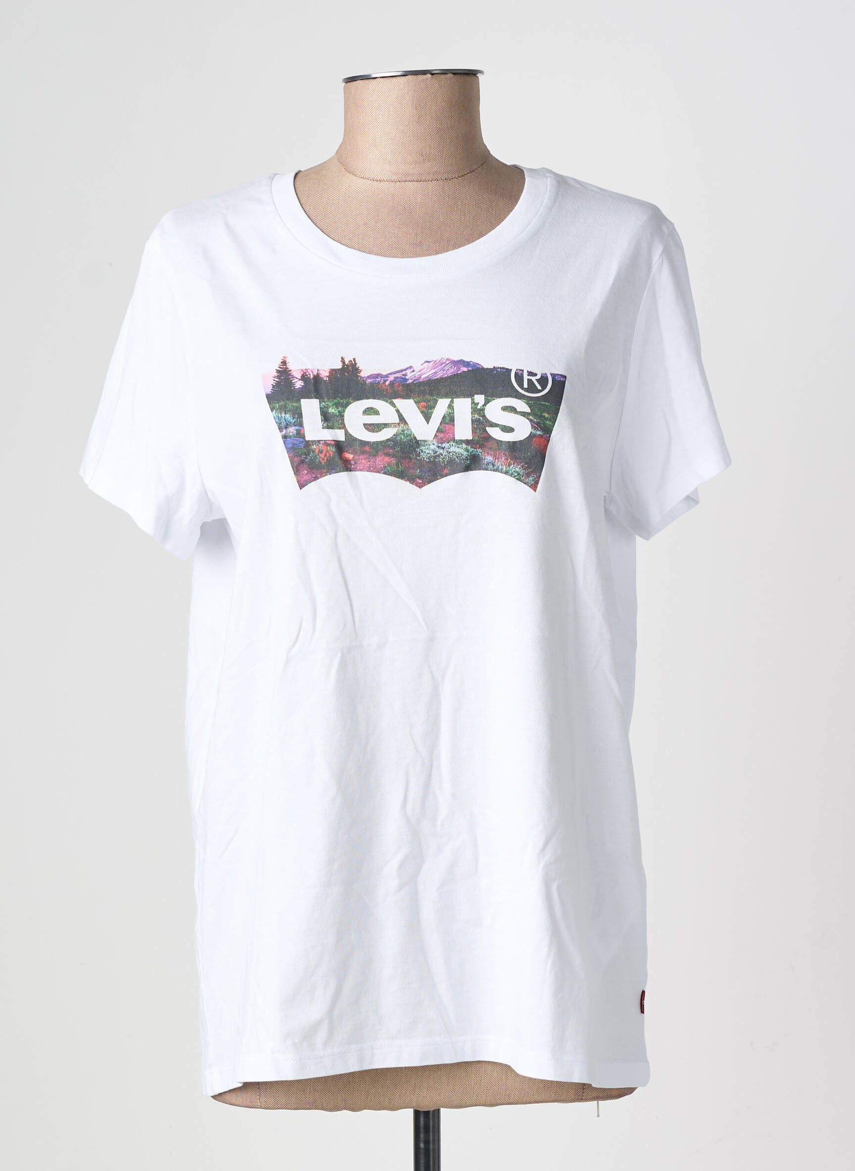 T-shirt sérigraphie manches courtes blanc LEVI'S femme