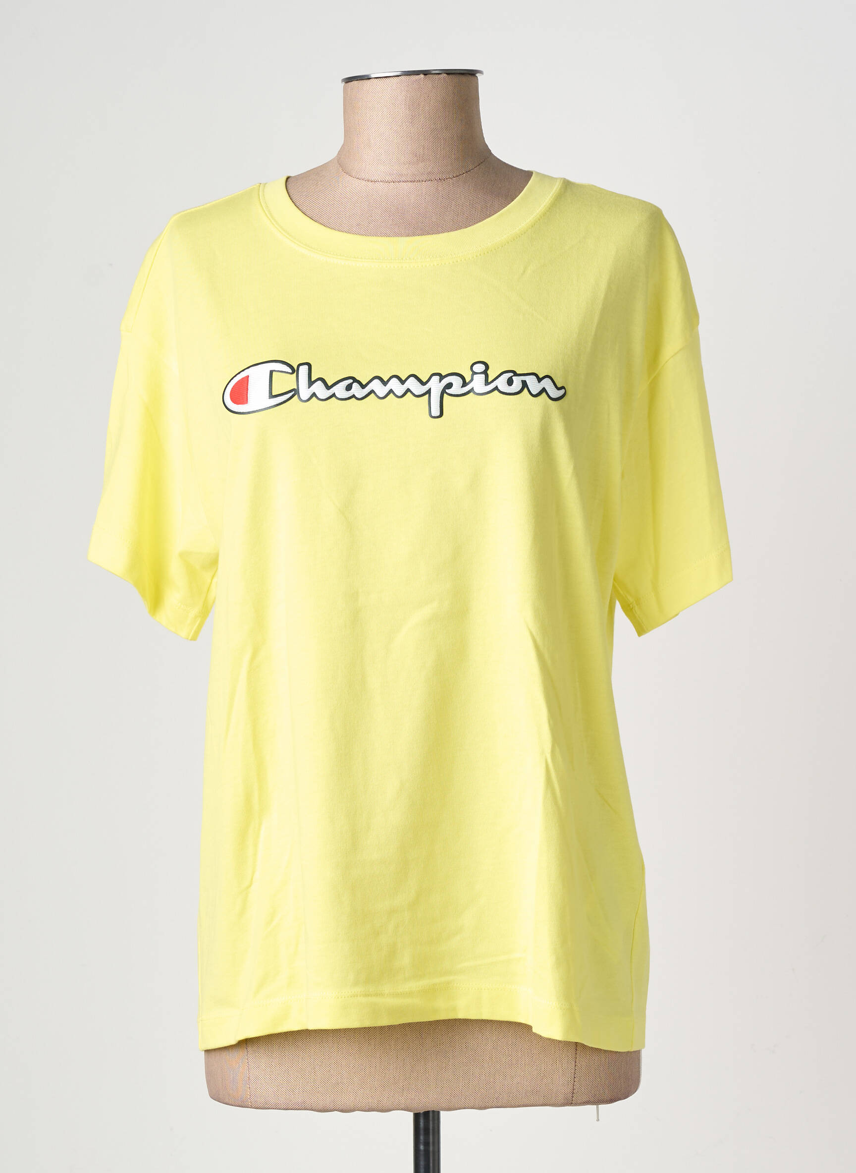 T-shirt stretch manches courtes jaune CHAMPION femme