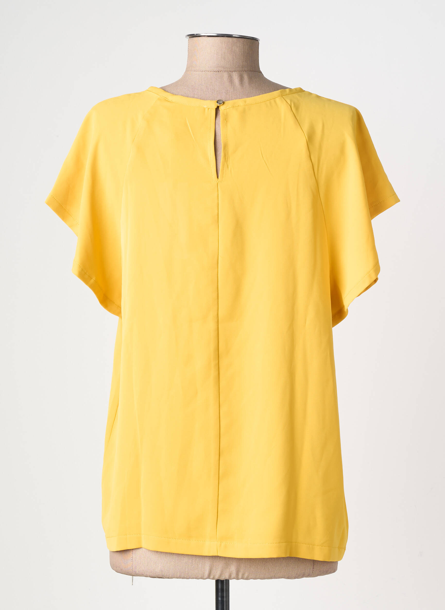 Blouse col rond manches courtes jaune MOLLY BRACKEN femme