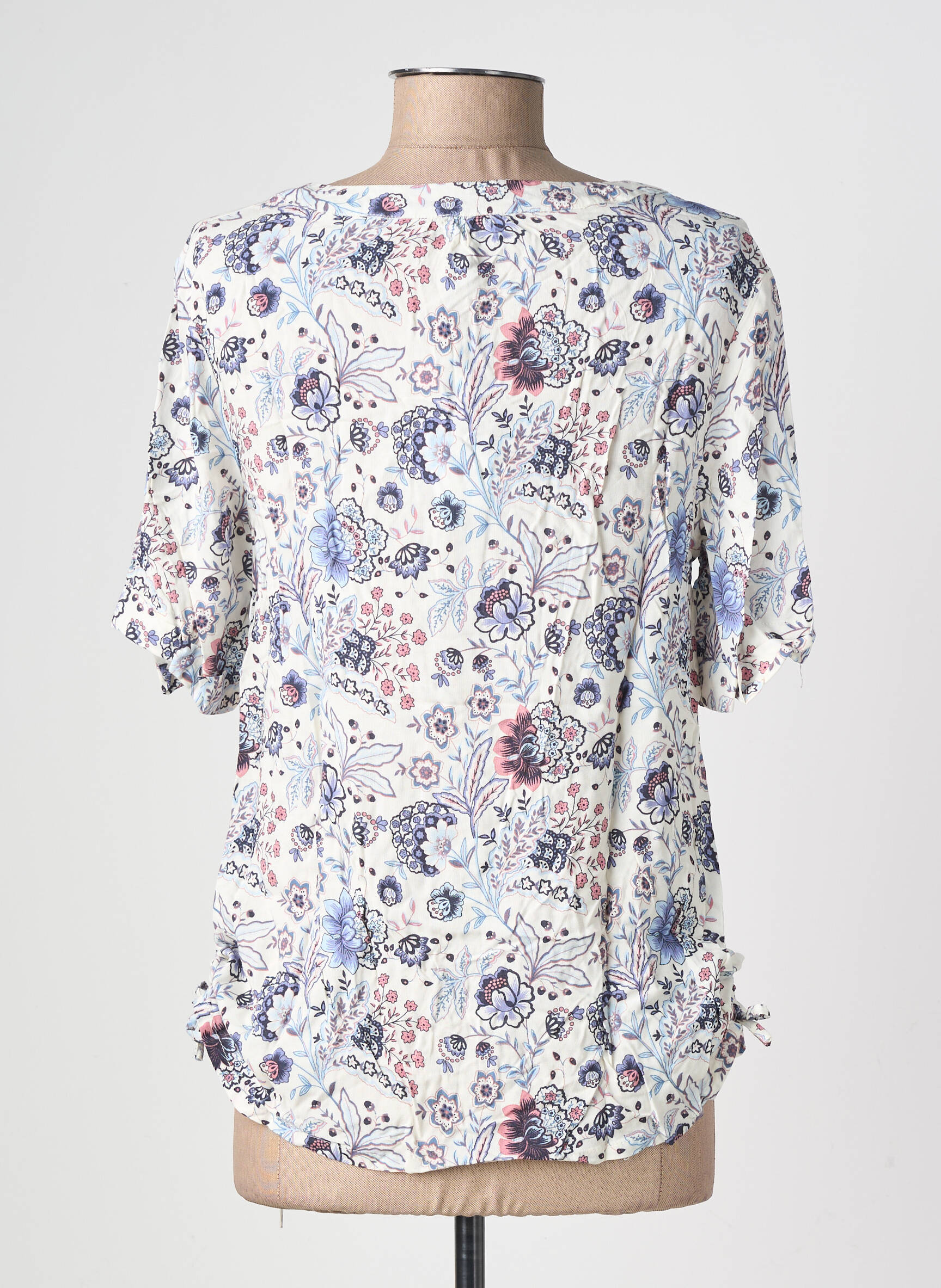 Blouse tissage popeline manches courtes blanc ESPRIT DE LA MER femme