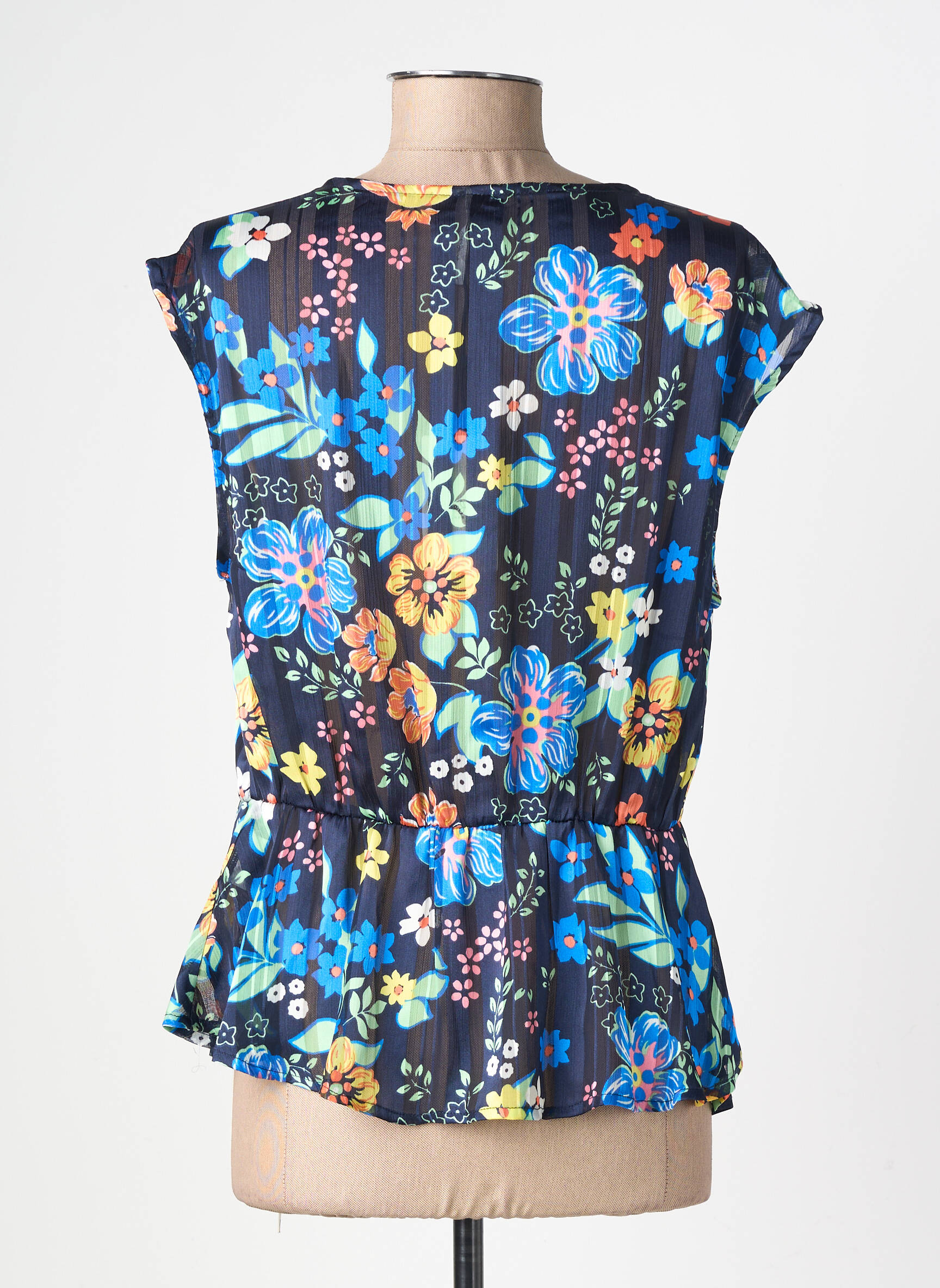 Blouse légère et transparente manches courtes bleu PEPE JEANS femme