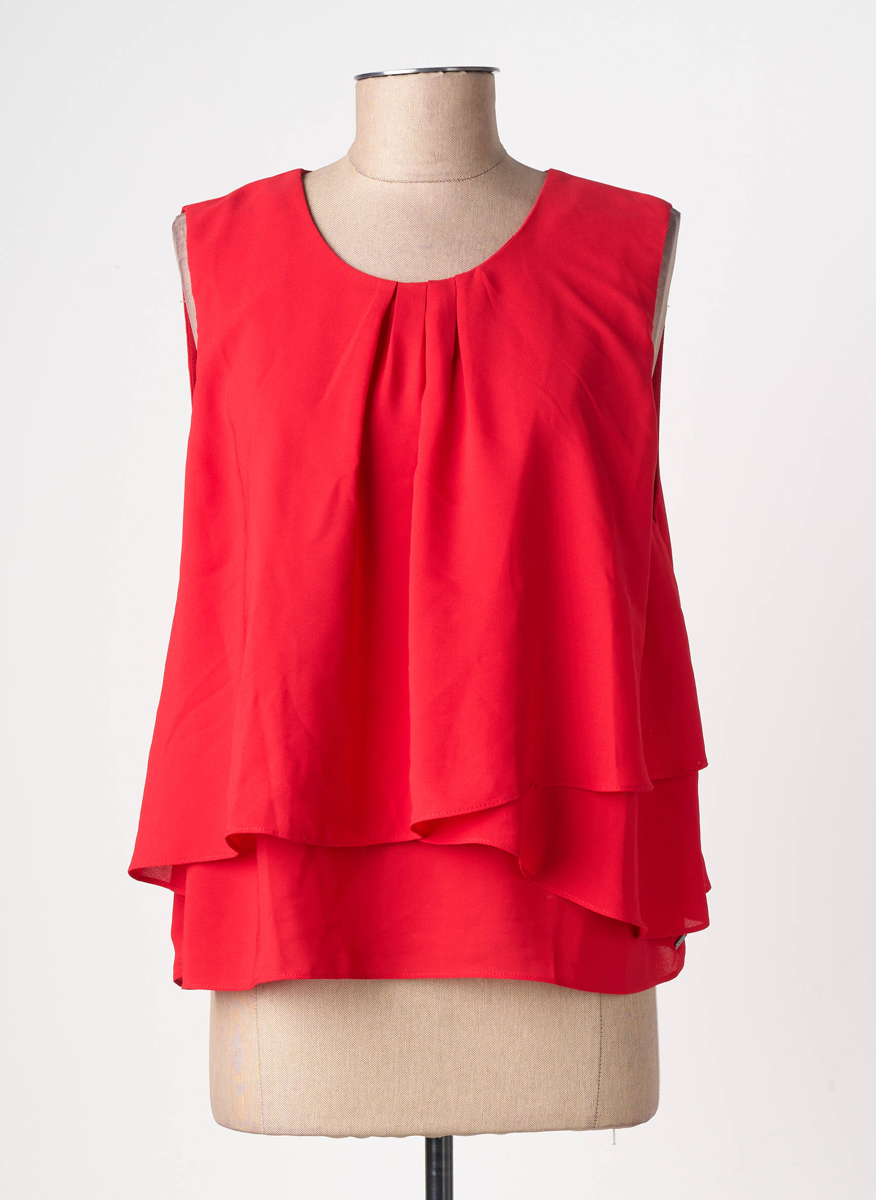Top coupe fluide sans manche rouge PEPE JEANS femme