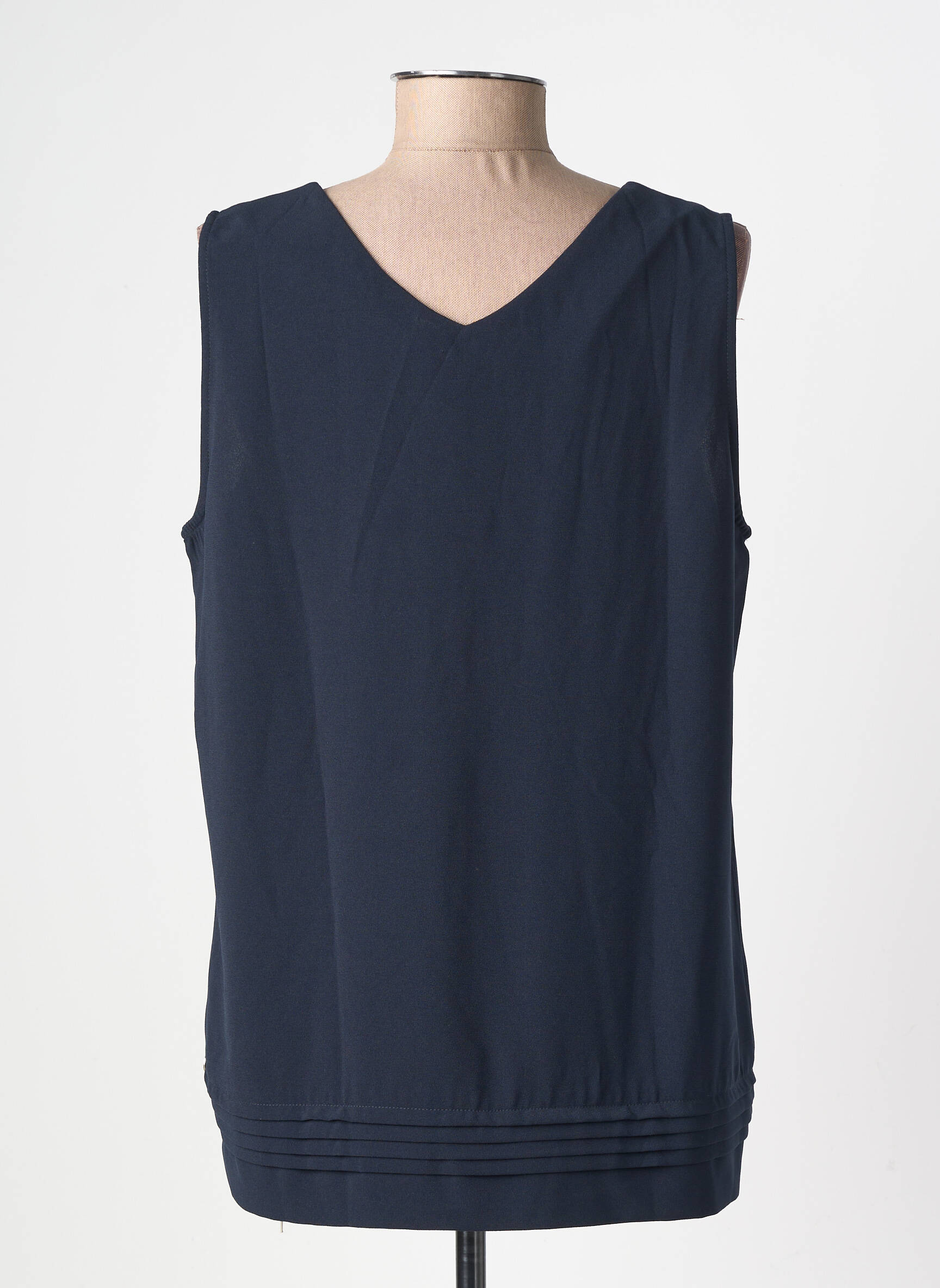 Top coupe fluide sans manche bleu TBS femme