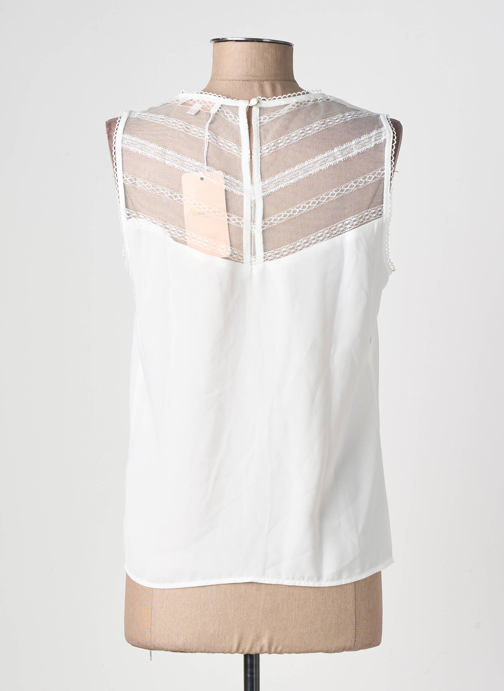 Top coupe fluide sans manche beige GRACE & MILA femme