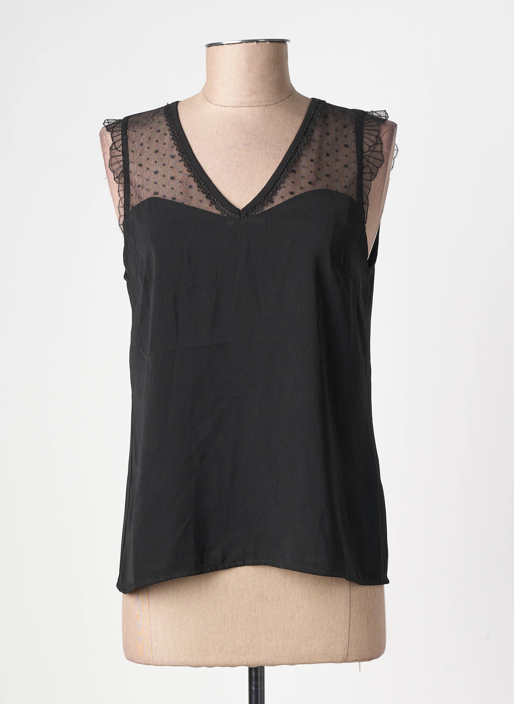 Top stretch sans manche noir GRACE & MILA femme