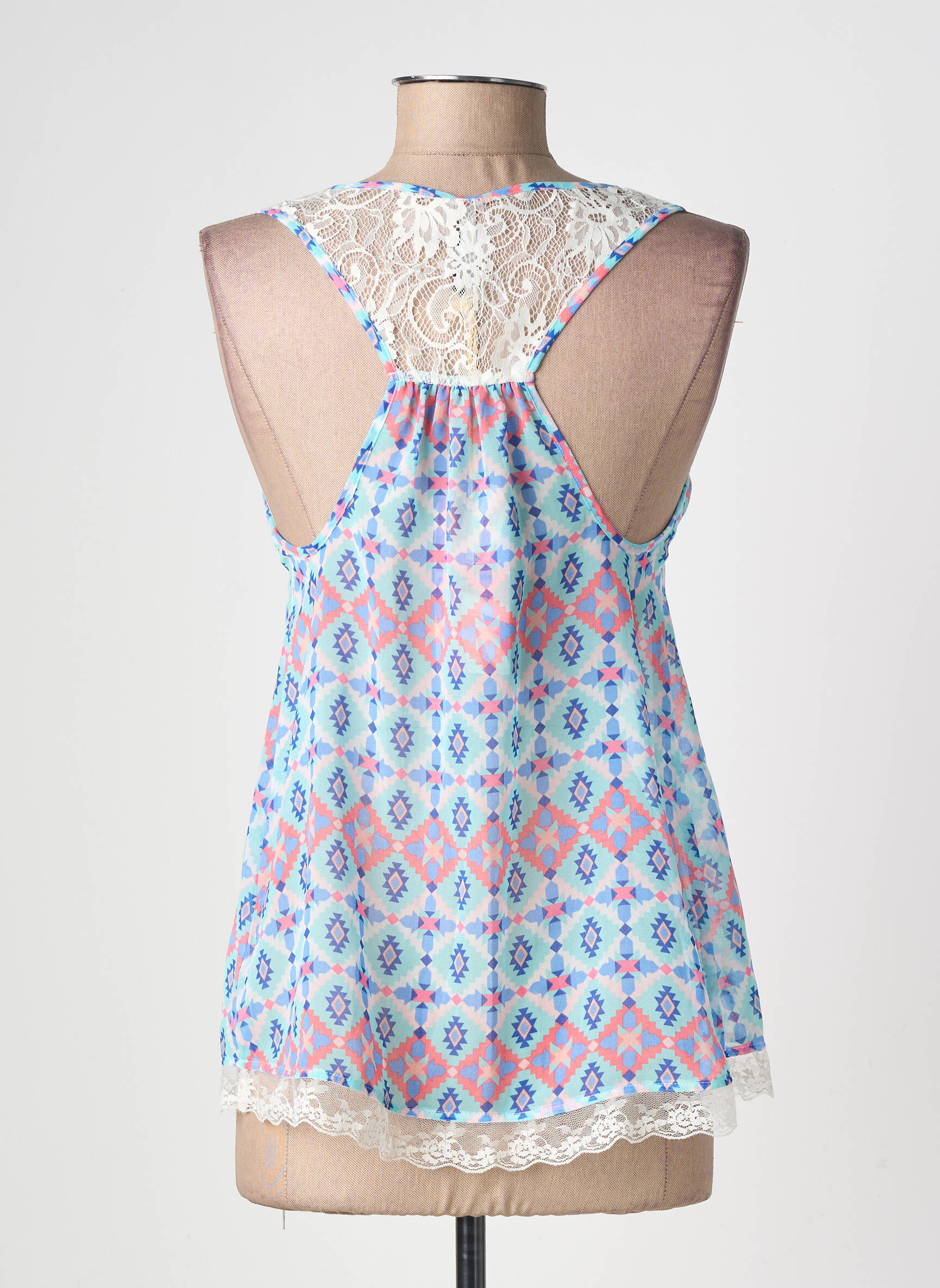 Top imprimé fantaisie sans manche bleu PEPE JEANS femme