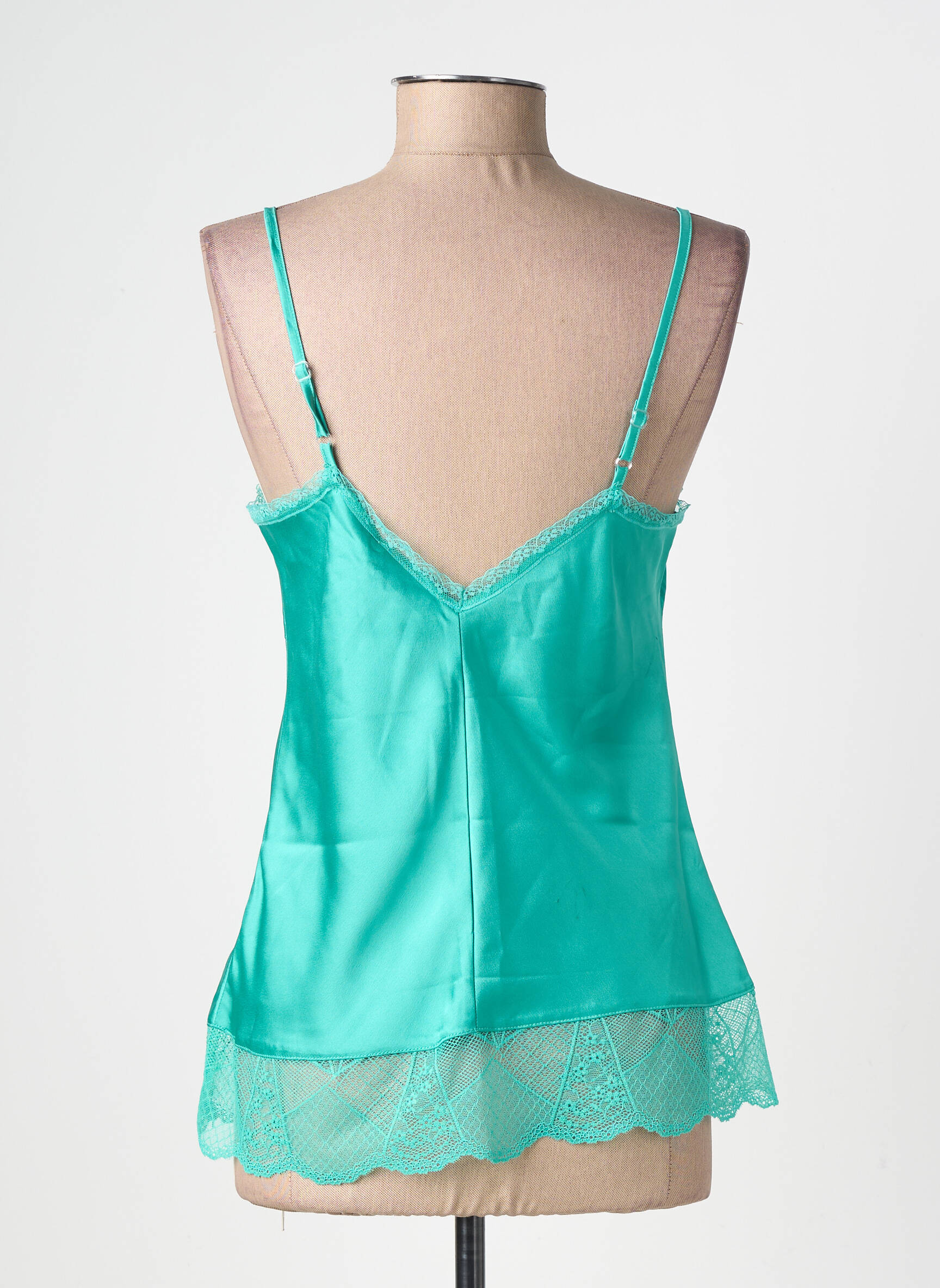 Top stretch fines bretelles vert MOLLY BRACKEN femme