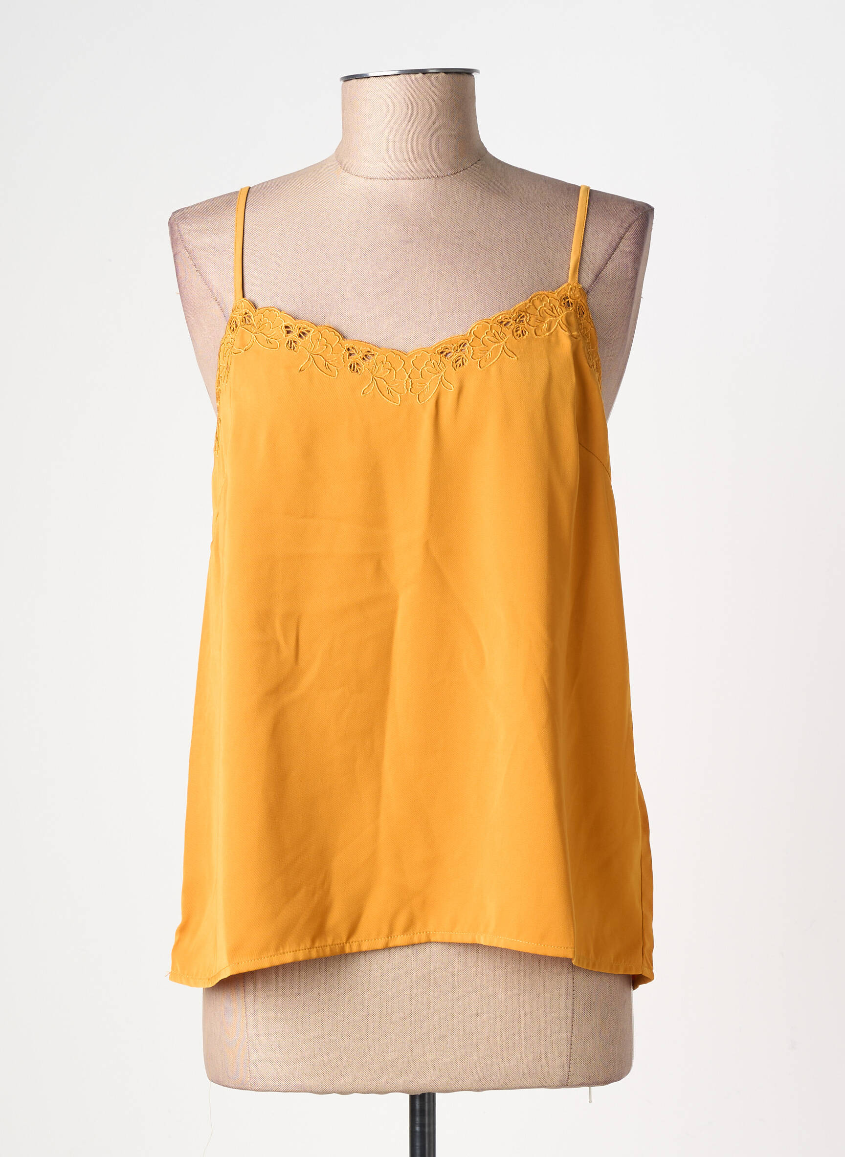 Top stretch fines bretelles jaune GRACE & MILA femme