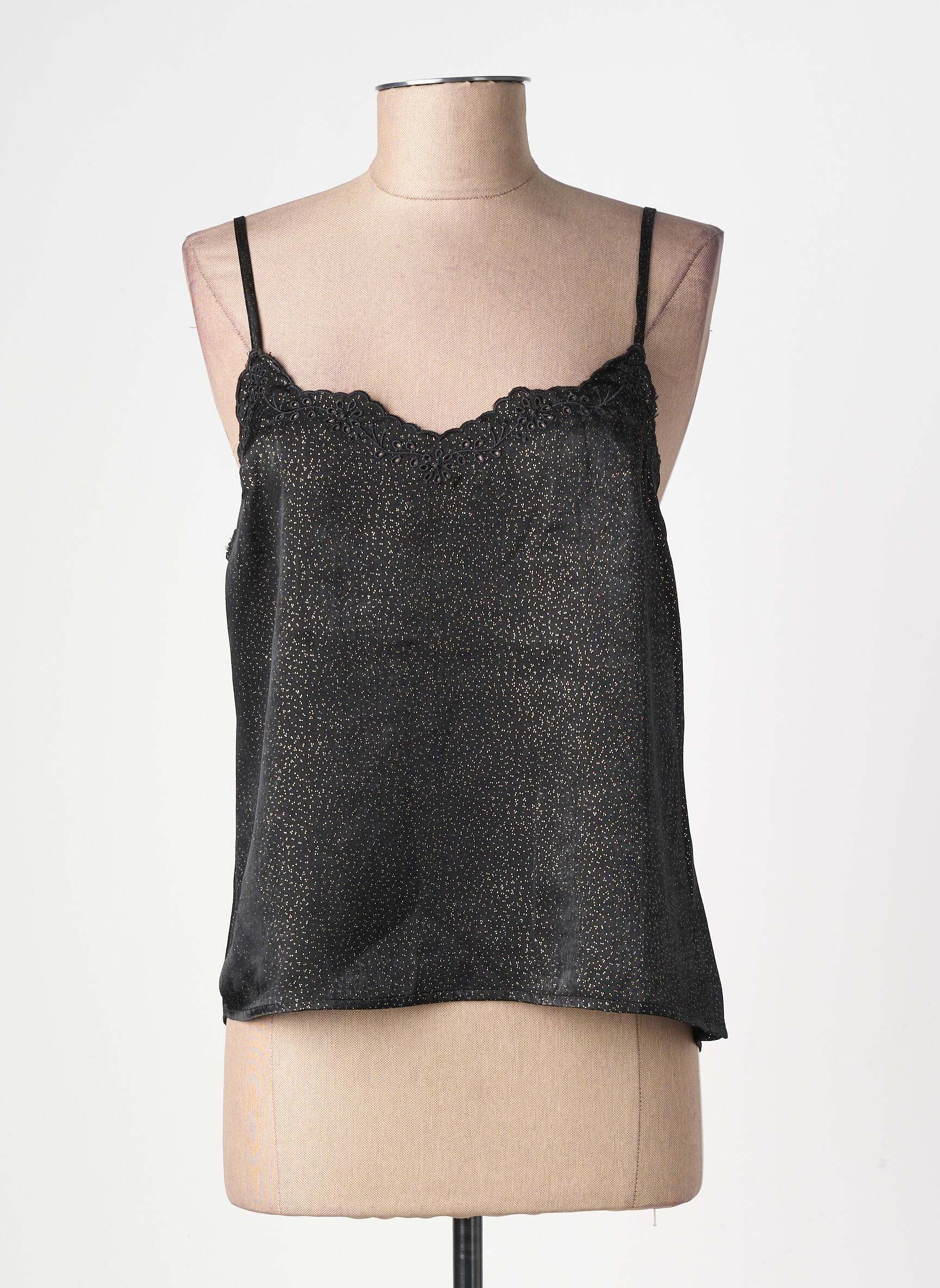 Top manches bretelles ajustables fines bretelles noir LA PETITE ETOILE femme