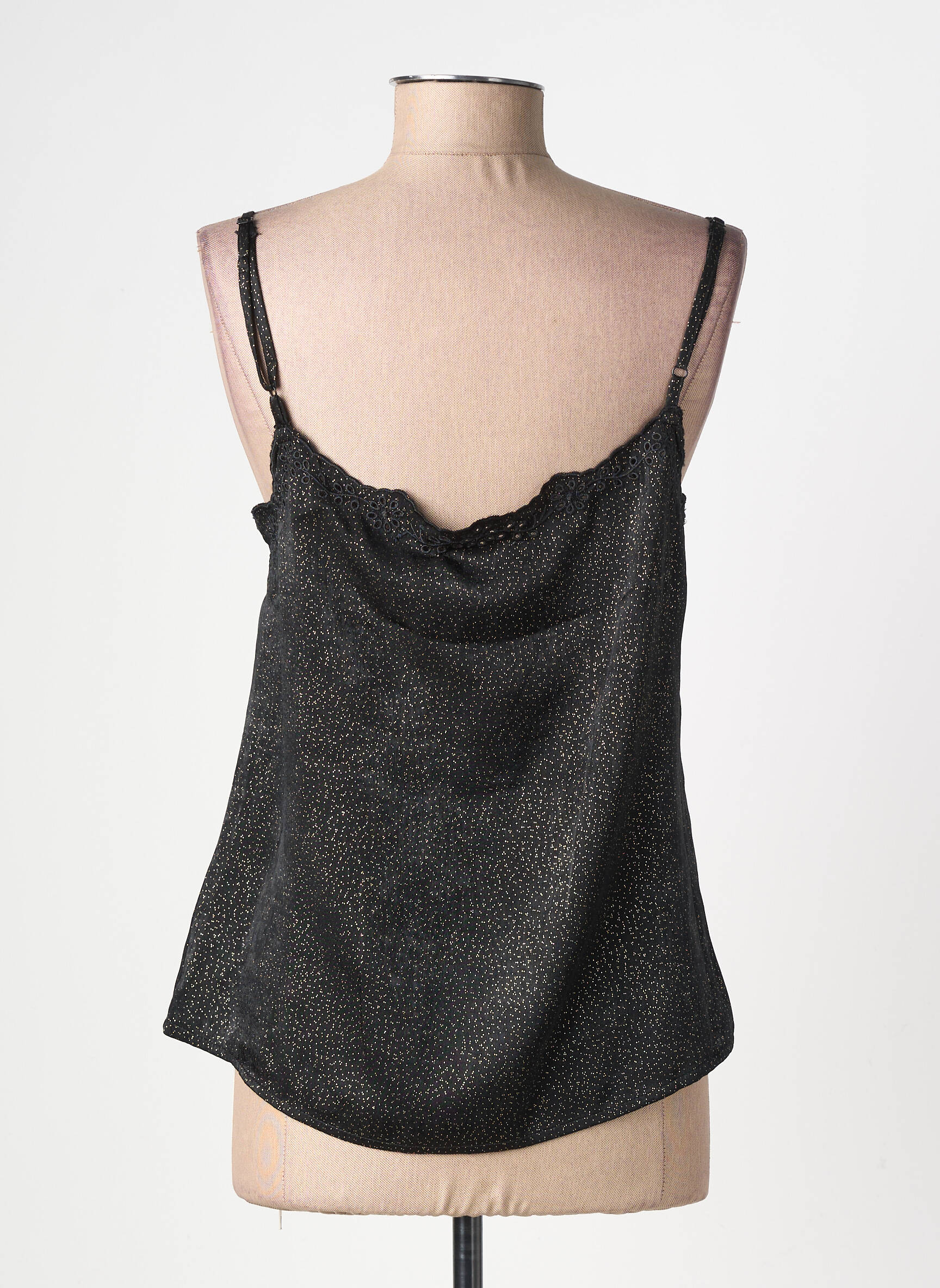 Top manches bretelles ajustables fines bretelles noir LA PETITE ETOILE femme