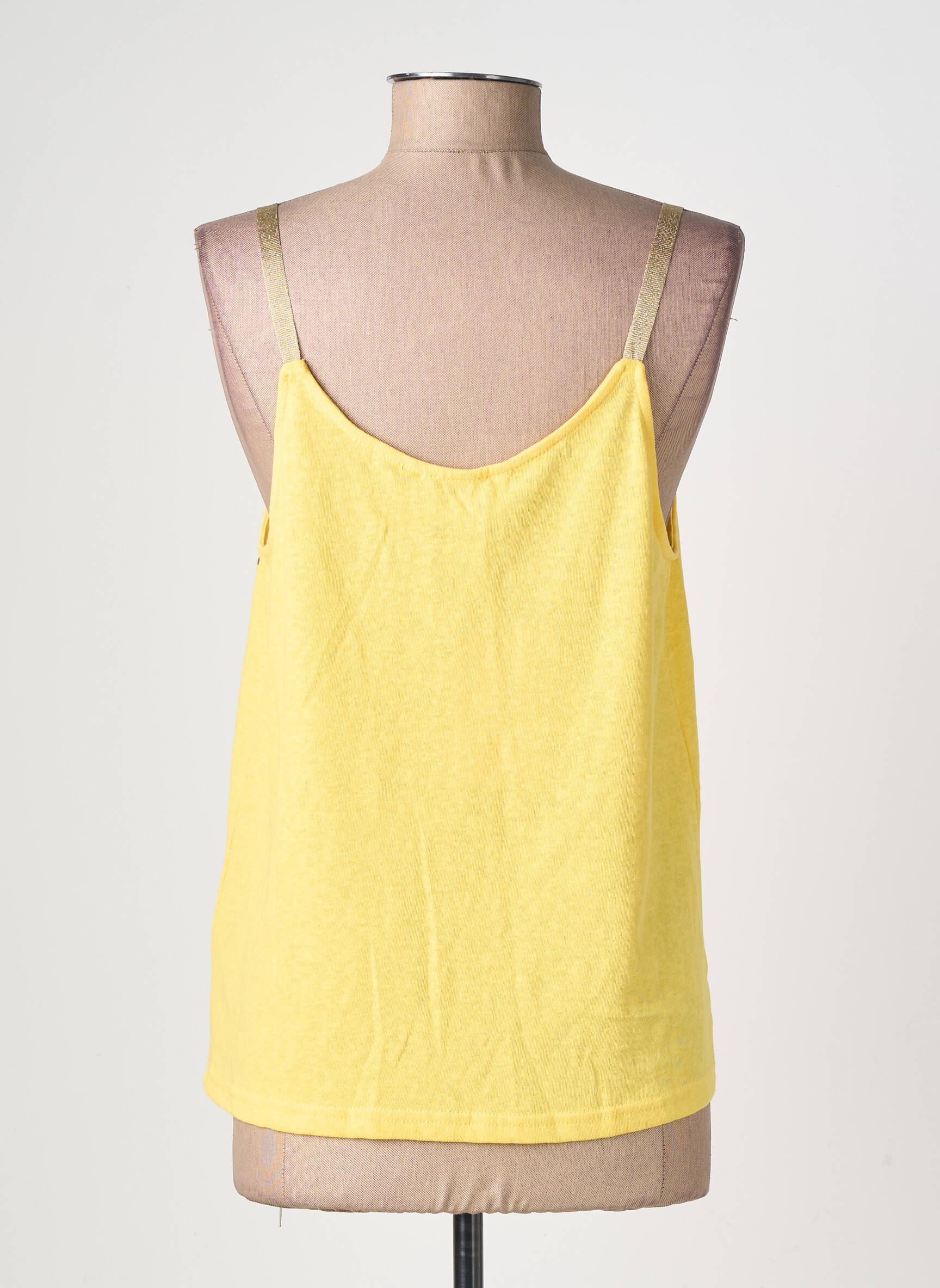 Top stretch fines bretelles jaune GRACE & MILA femme