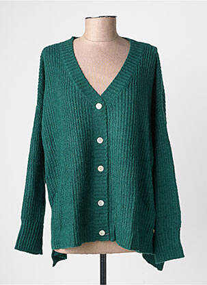 Gilet manches longues fermeture boutonnée sur le devant vert LES TROPEZIENNES PAR M.BELARBI femme