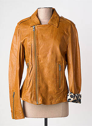 Veste en cuir poches marron OAKWOOD femme