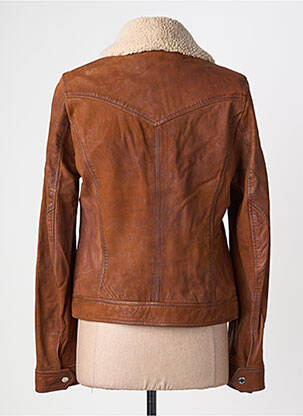 Veste en cuir poches marron OAKWOOD femme