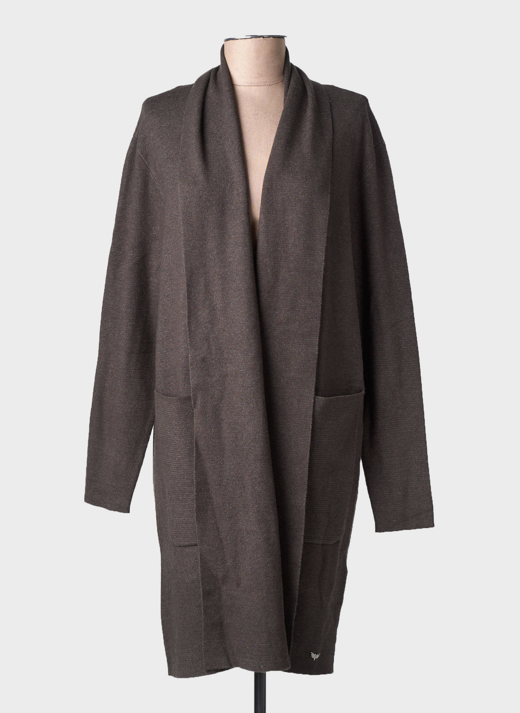 Gilet manches longues col v gris LPB LES PETITES BOMBES  femme