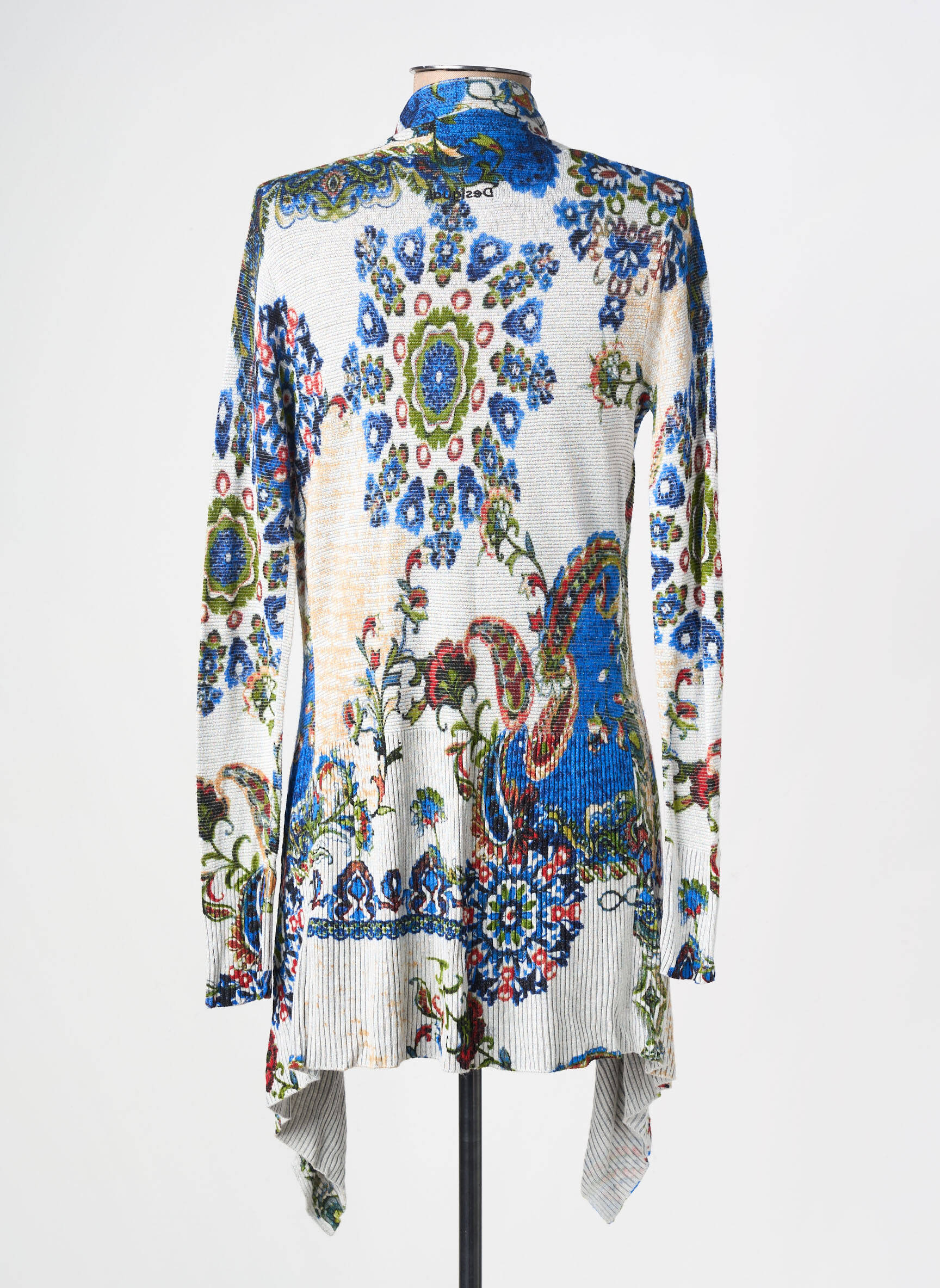 Gilet manches longues col v bleu DESIGUAL femme