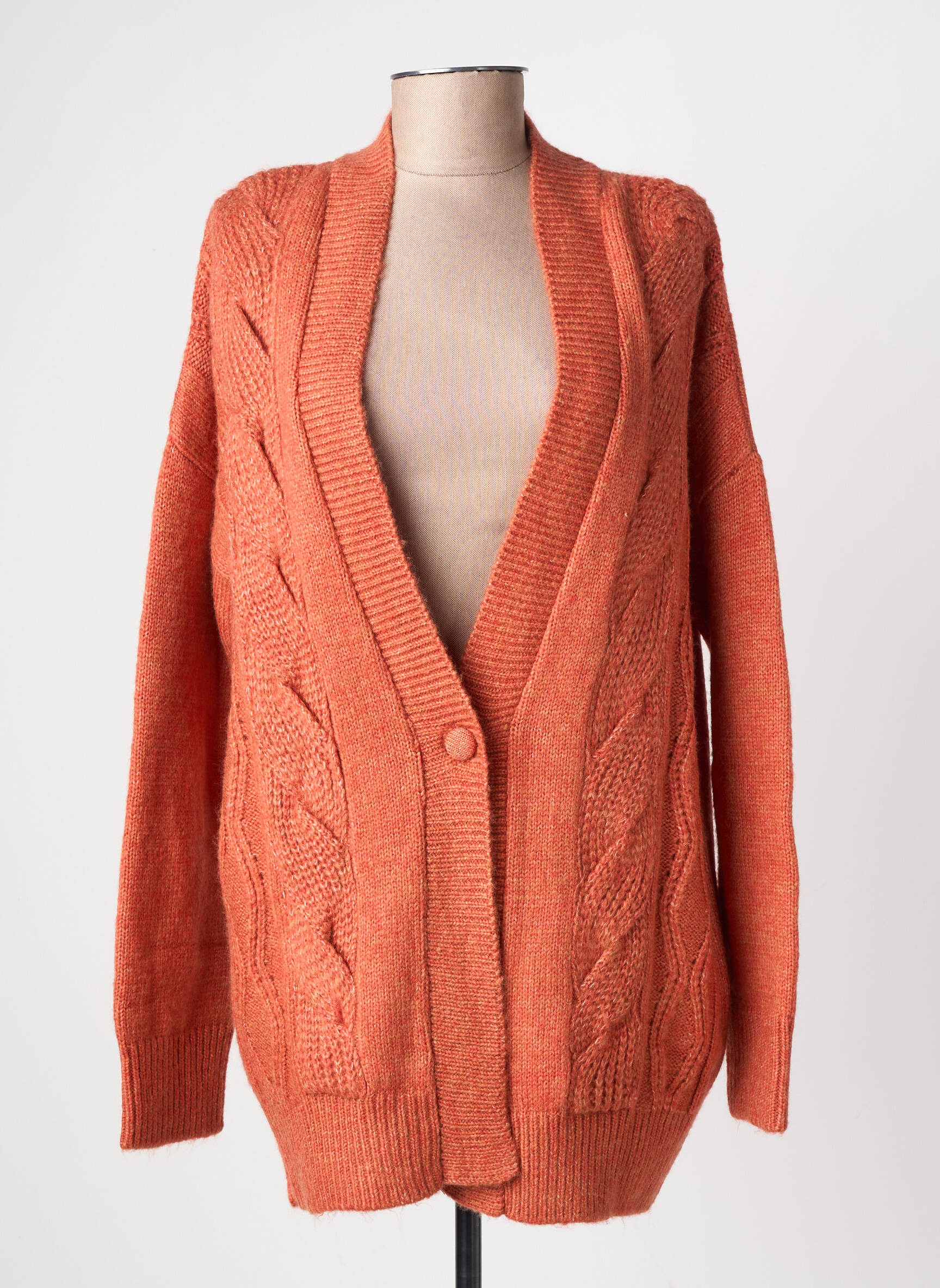 Gilet manches longues fermeture boutonnée sur le devant orange ESPRIT DE LA MER femme