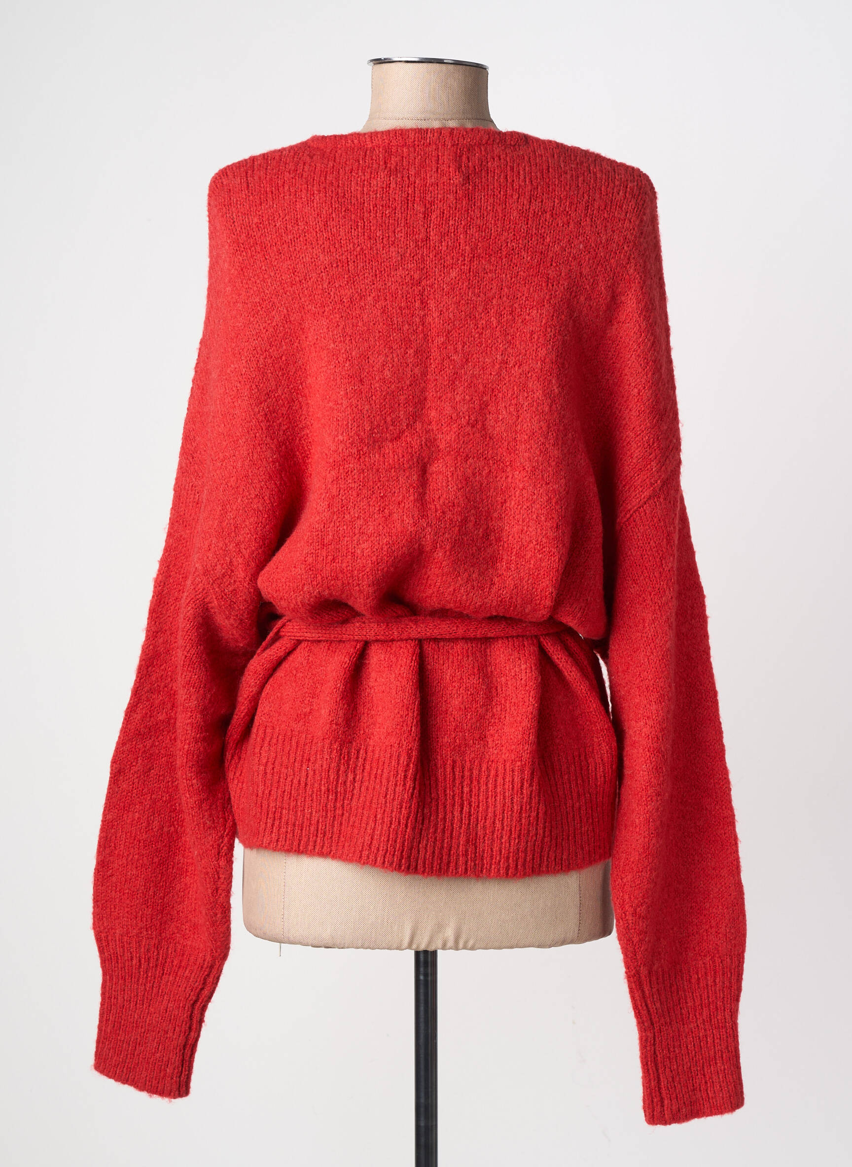 Gilet manches longues coupe cintrée rouge GRACE & MILA femme