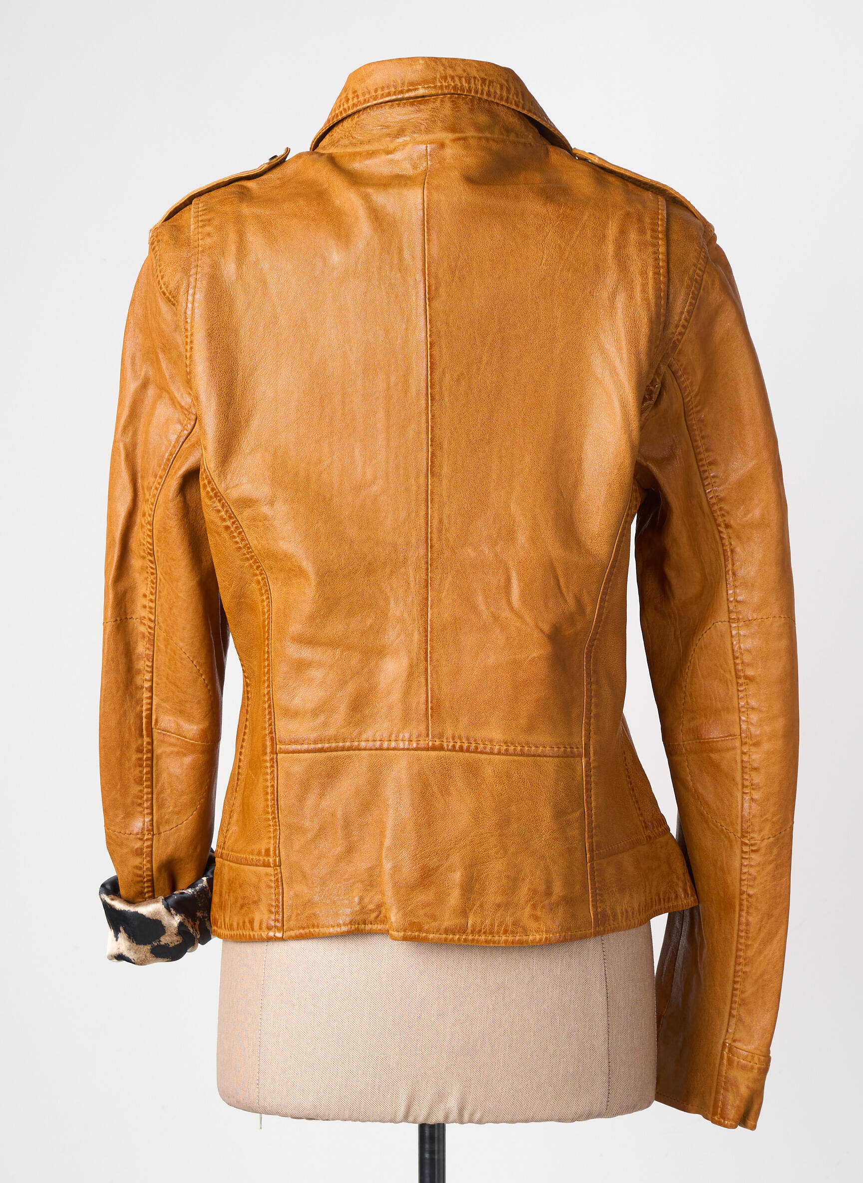Veste en cuir poches marron OAKWOOD femme