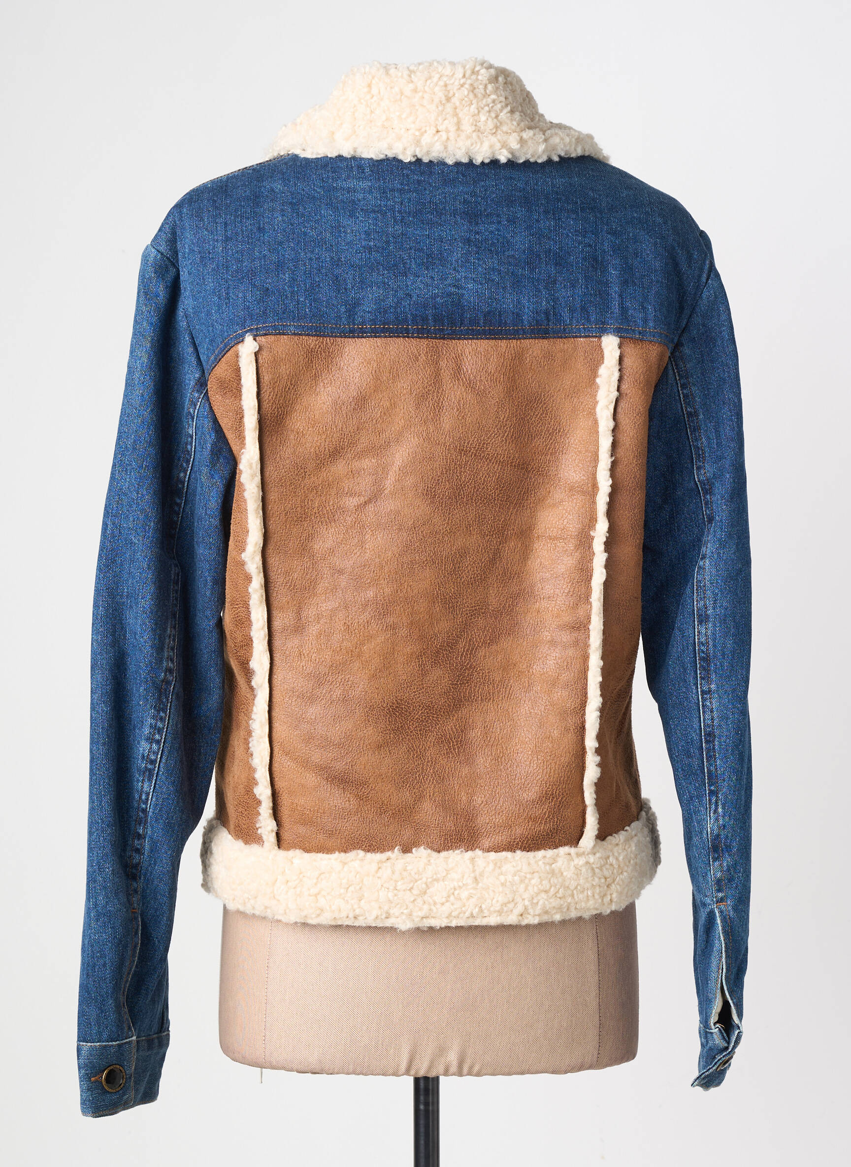 Veste en cuir poches bleu DESIGUAL femme