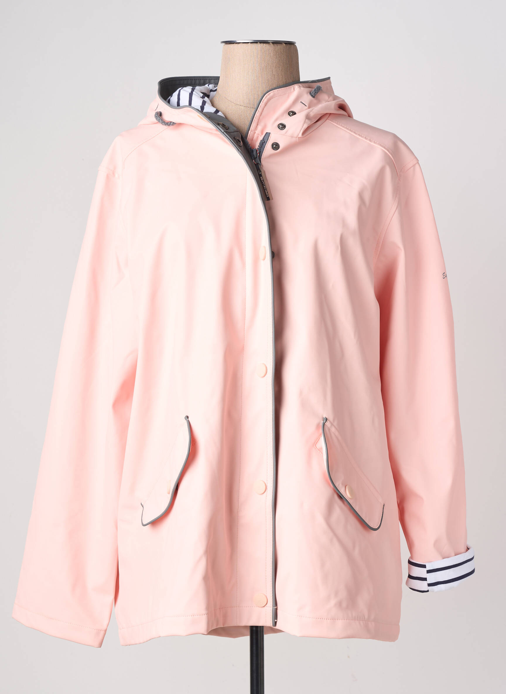 Imperméable poches a capuche rose ESPRIT DE LA MER femme