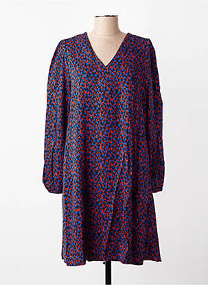Robe mi-longue imprimé fantaisie manches longues bleu ESPRIT DE LA MER femme