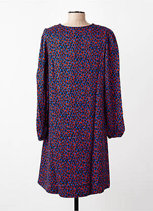 Robe mi-longue imprimé fantaisie manches longues bleu ESPRIT DE LA MER femme
