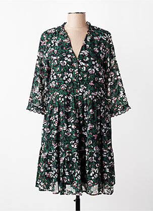 Robe courte manches 3/4 manches 3/4 vert GRACE & MILA femme