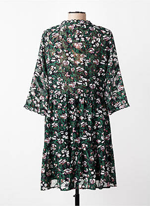 Robe courte manches 3/4 manches 3/4 vert GRACE & MILA femme