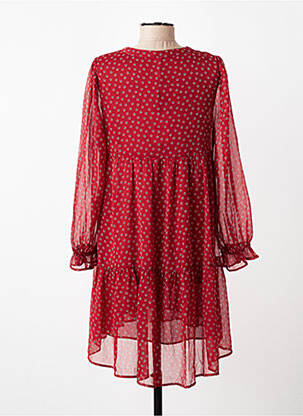 Robe mi-longue imprimé fantaisie manches longues rouge PEPE JEANS femme