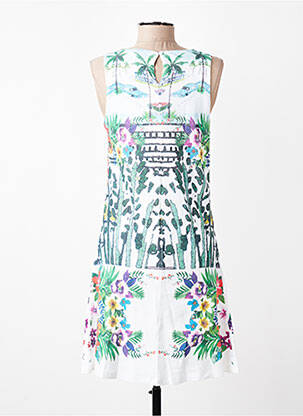 Robe mi-longue sans manche sans manche blanc DESIGUAL femme