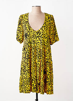 Robe courte manches courtes manches courtes jaune DESIGUAL femme