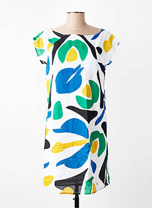 Robe courte manches courtes manches courtes blanc LES TROPEZIENNES PAR M.BELARBI femme