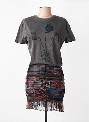 Robe courte manches courtes manches courtes gris DESIGUAL femme