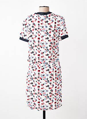 Robe mi-longue imprimé fantaisie manches courtes blanc ESPRIT DE LA MER femme