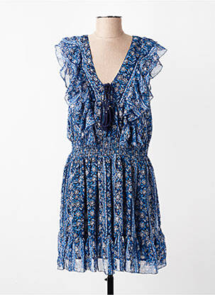 Robe mi-longue imprimé fantaisie manches courtes bleu PEPE JEANS femme