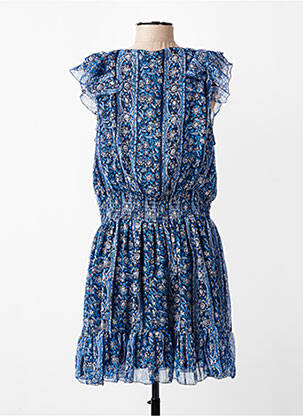 Robe mi-longue imprimé fantaisie manches courtes bleu PEPE JEANS femme