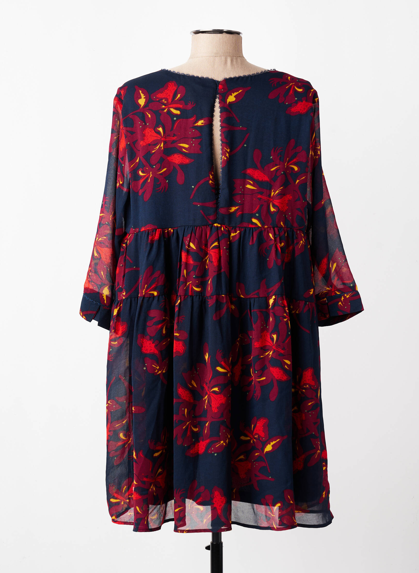 Robe courte manches longues manches longues bleu GRACE & MILA femme