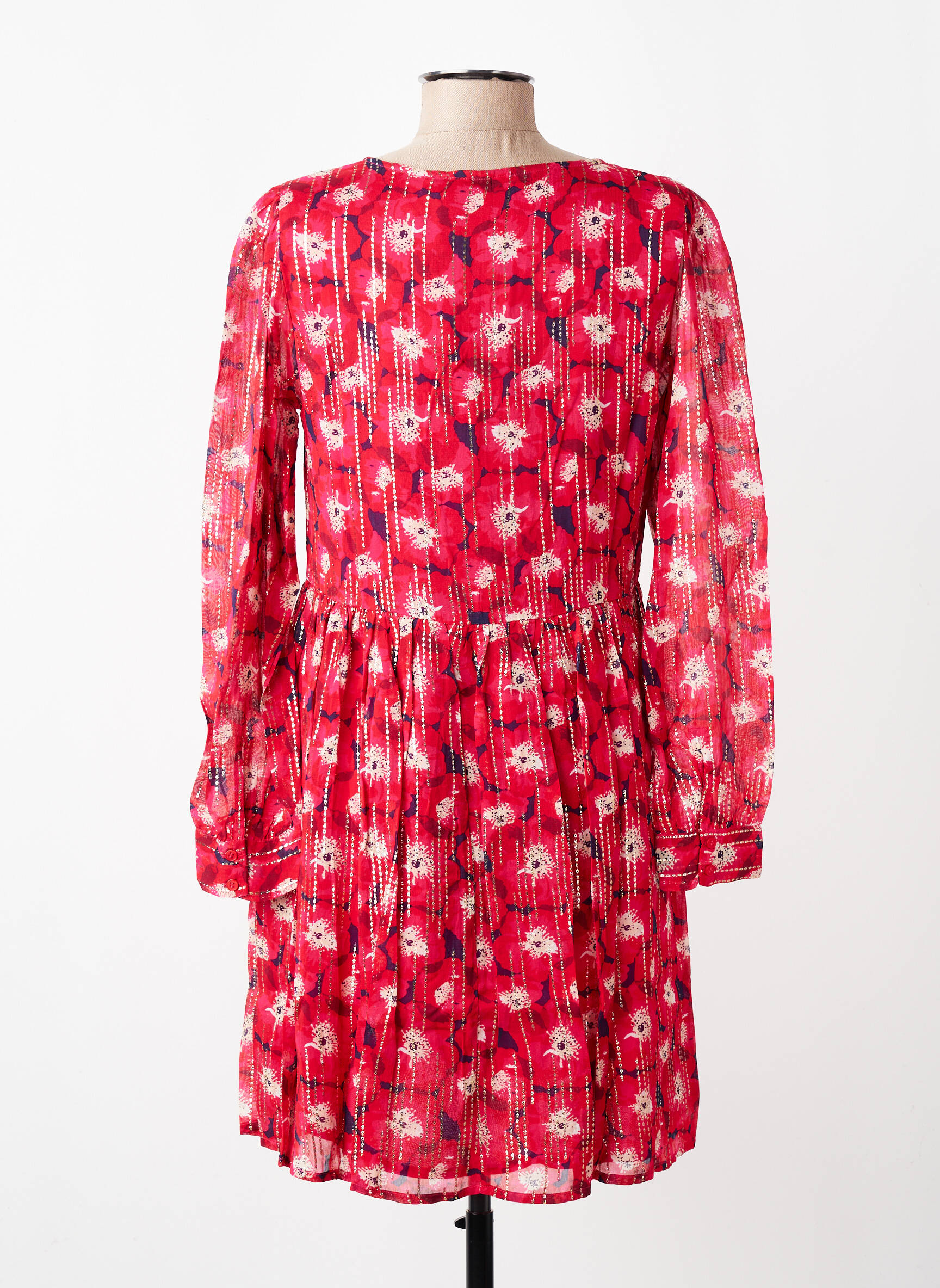 Robe courte manches longues manches longues rouge LA PETITE ETOILE femme