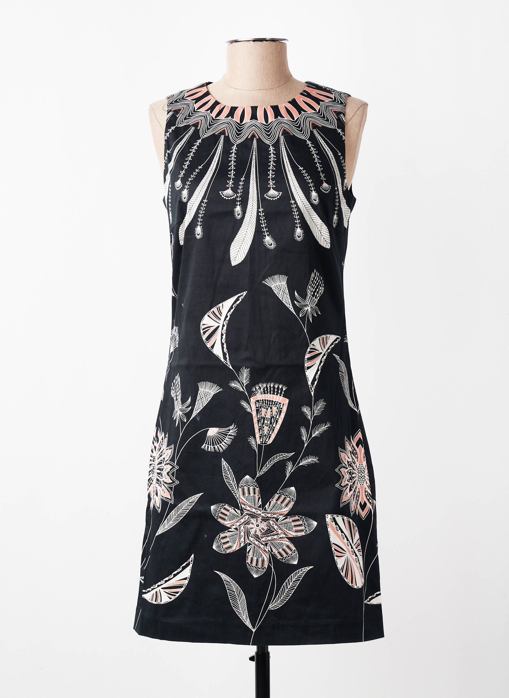 Robe mi-longue sans manche sans manche noir DESIGUAL femme