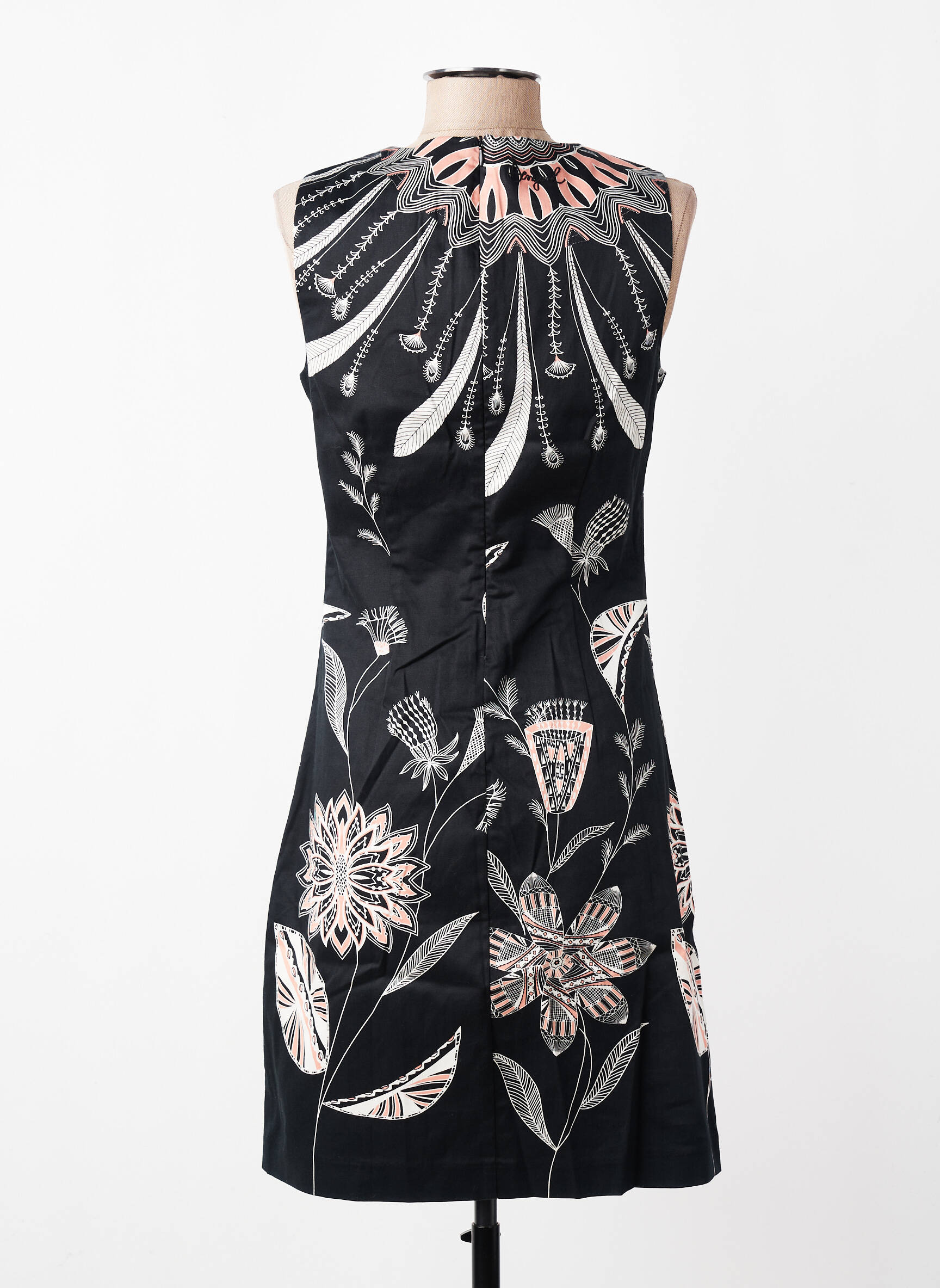 Robe mi-longue sans manche sans manche noir DESIGUAL femme