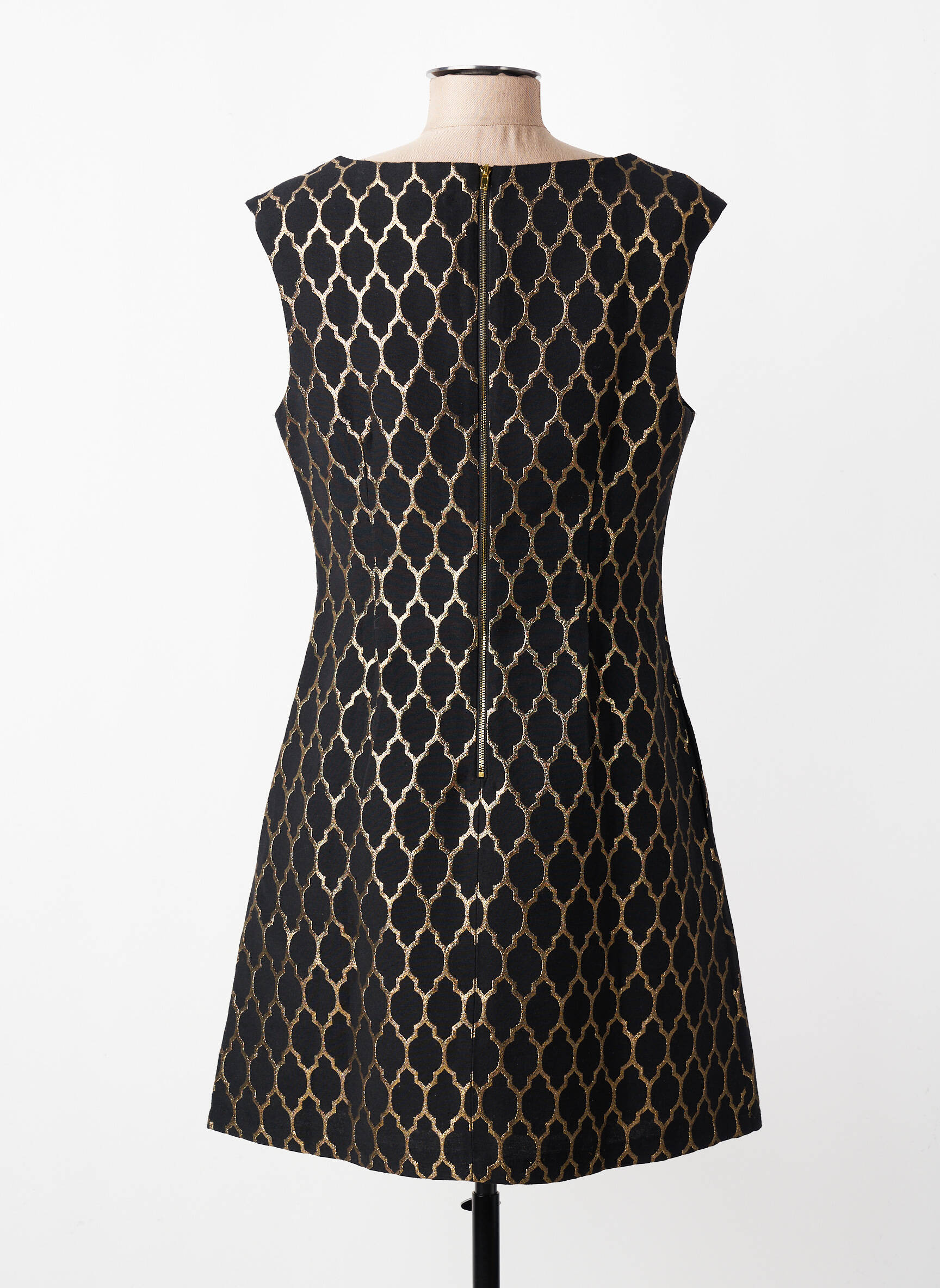 Robe courte fermeture zippée au dos manches courtes noir MOLLY BRACKEN femme