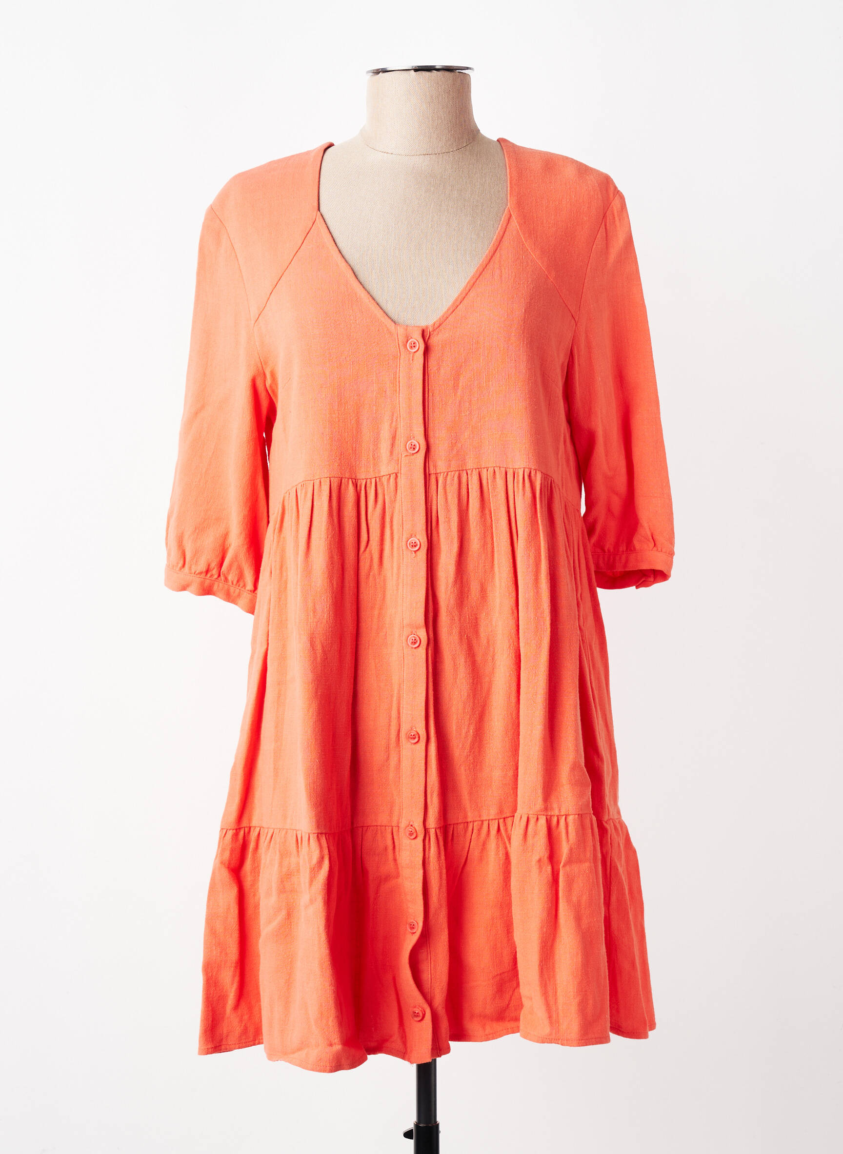 Robe courte manches courtes manches courtes orange RUE MAZARINE femme