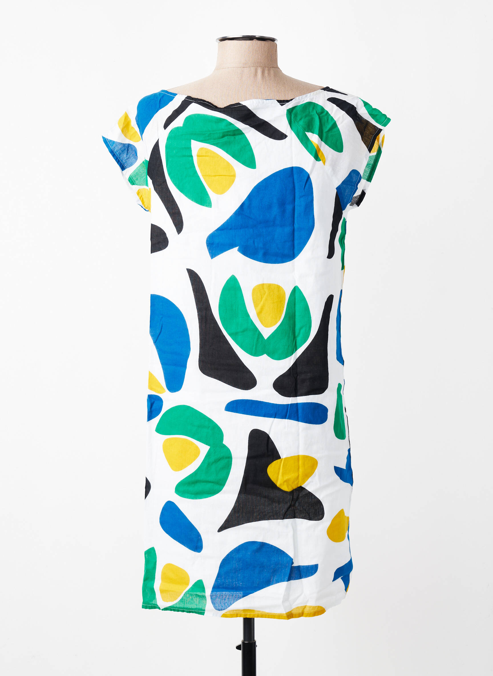 Robe courte manches courtes manches courtes blanc LES TROPEZIENNES PAR M.BELARBI femme