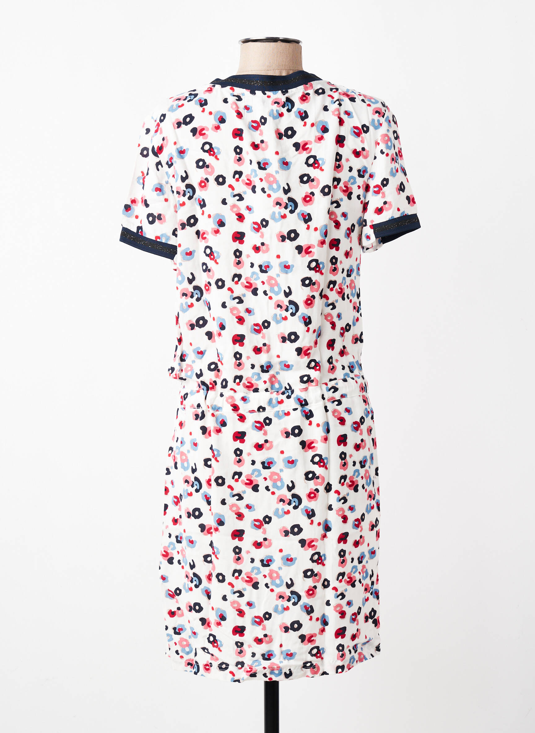 Robe mi-longue imprimé fantaisie manches courtes blanc ESPRIT DE LA MER femme