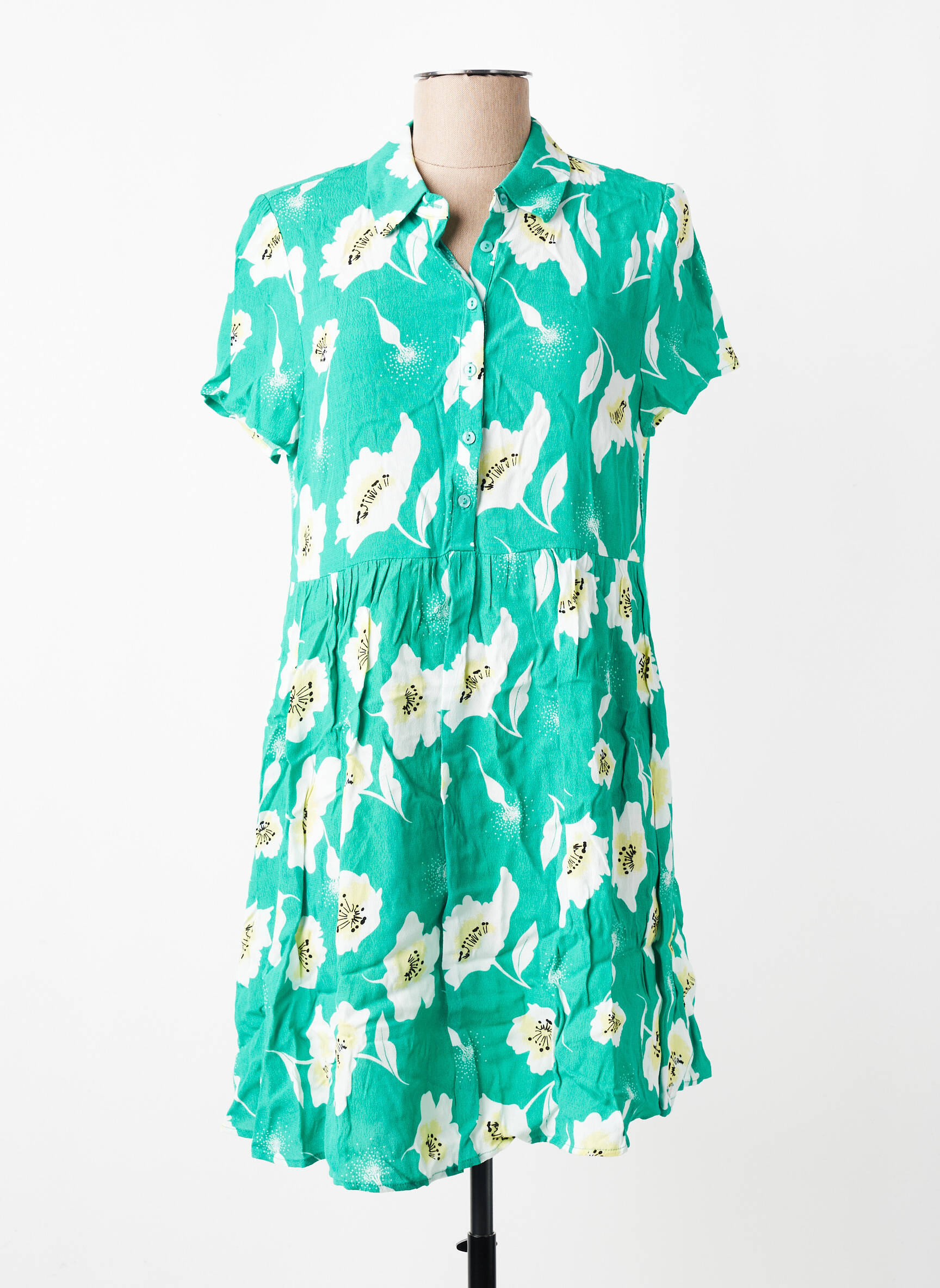 Robe courte manches courtes manches courtes vert LPB LES PETITES BOMBES  femme