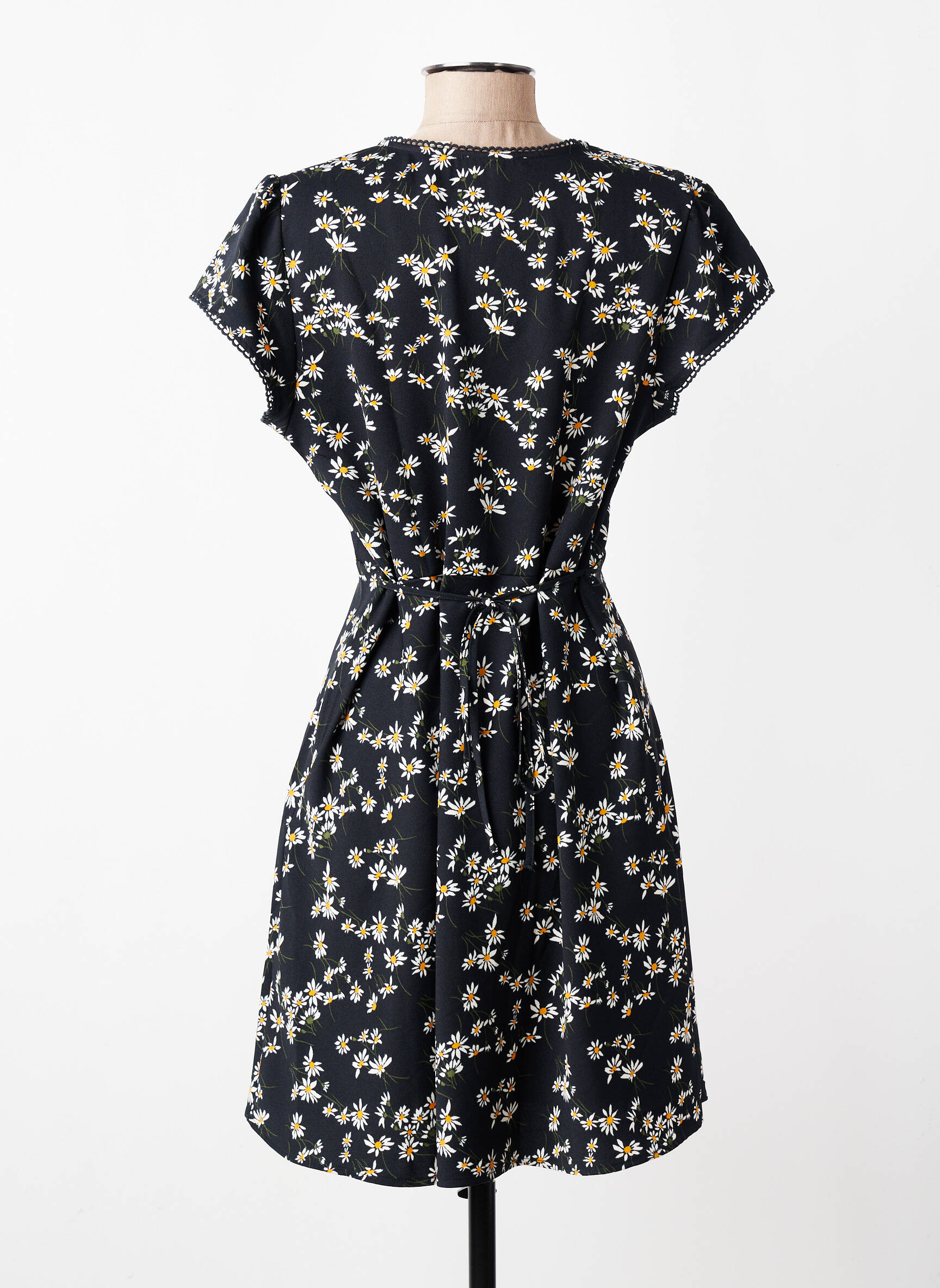 Robe mi-longue imprimé fantaisie manches courtes noir LEVI'S femme